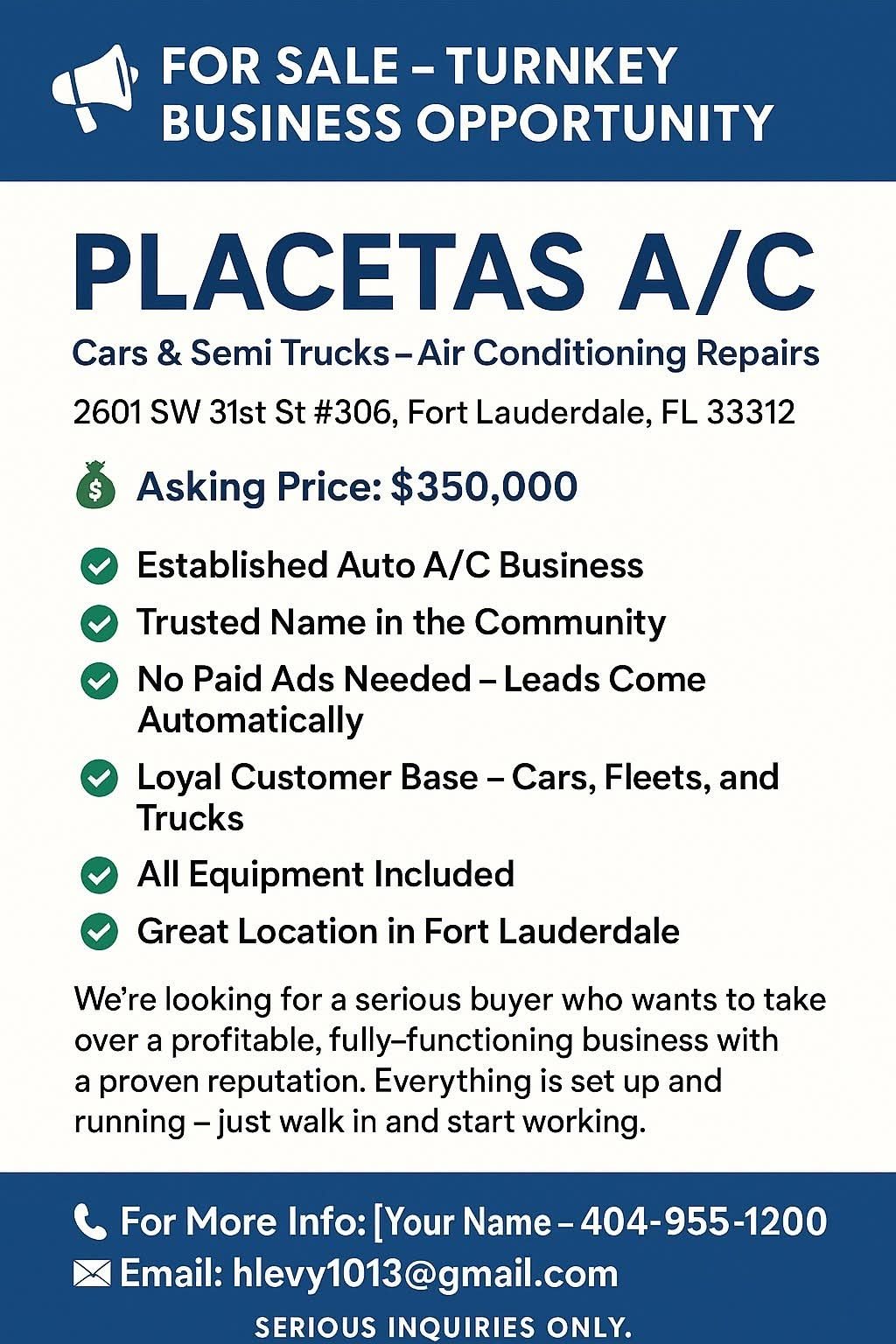 placetas A/C FOR CARS AND TRUCKS
